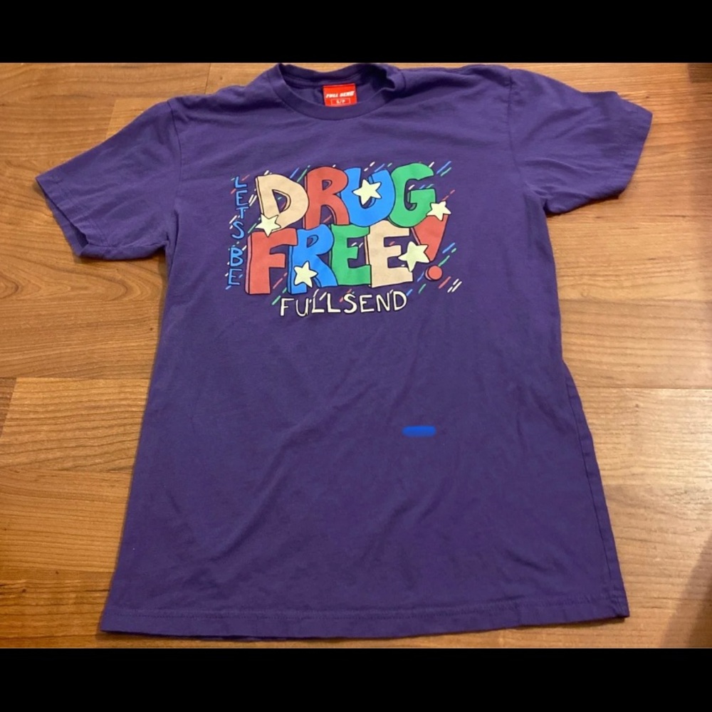 Nelk boys full send “drug free” shirt, size AS